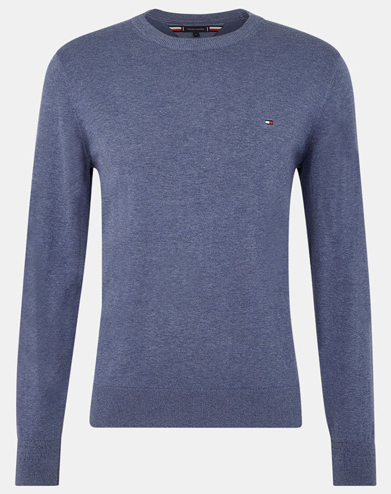 Tommy Hilfiger Pull en Coton Bio & Soie bleu vintage