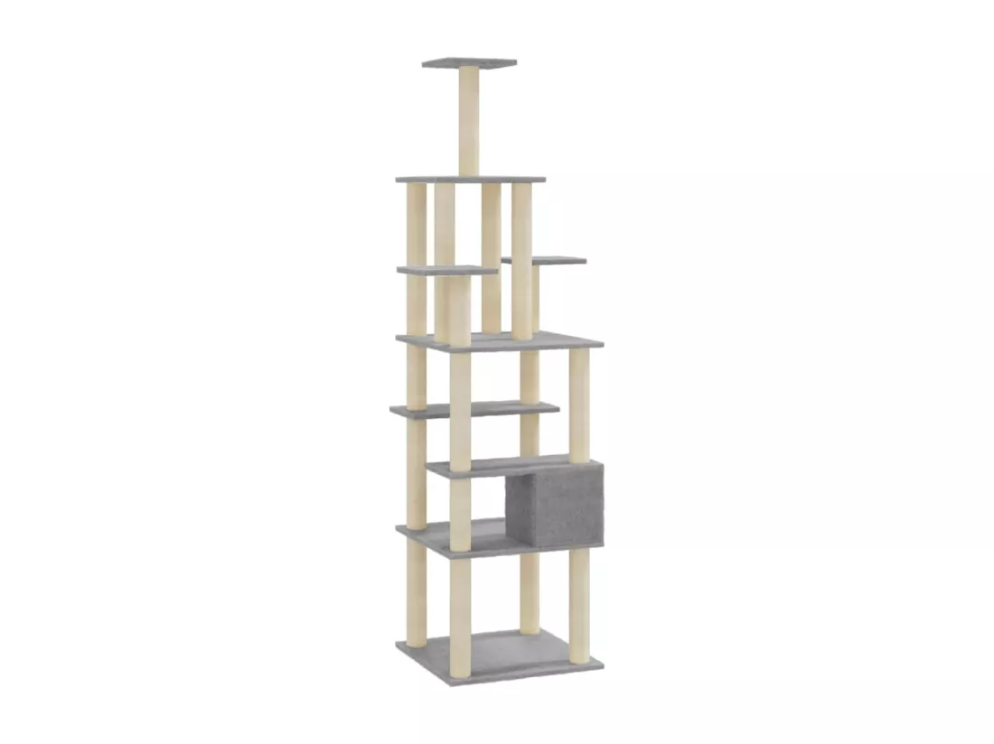 Arbre à chat avec griffoirs en sisal Gris clair 183 cm