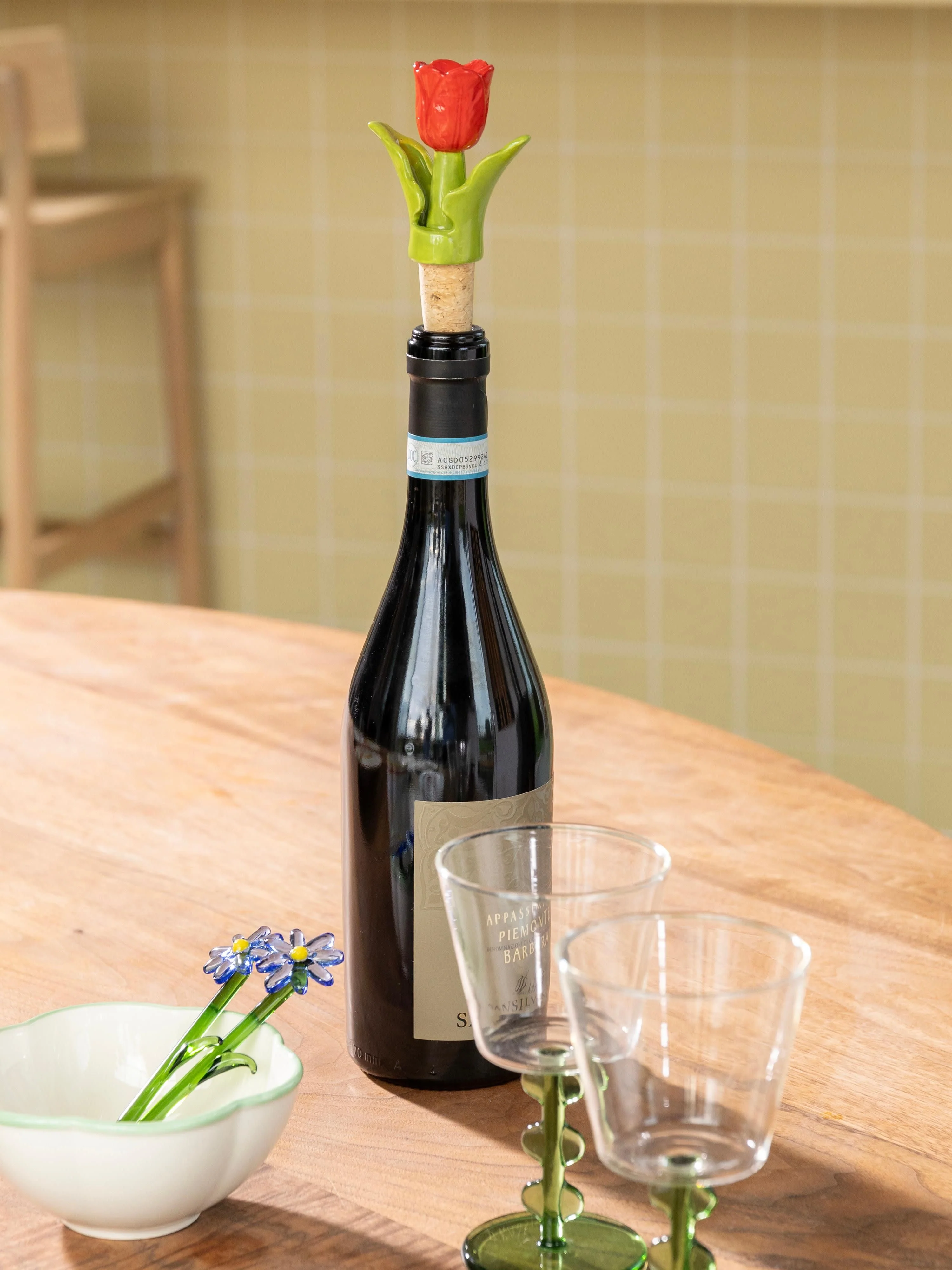 Handgemaakte lepels Flora van borosilicaatglas, 2 stuks