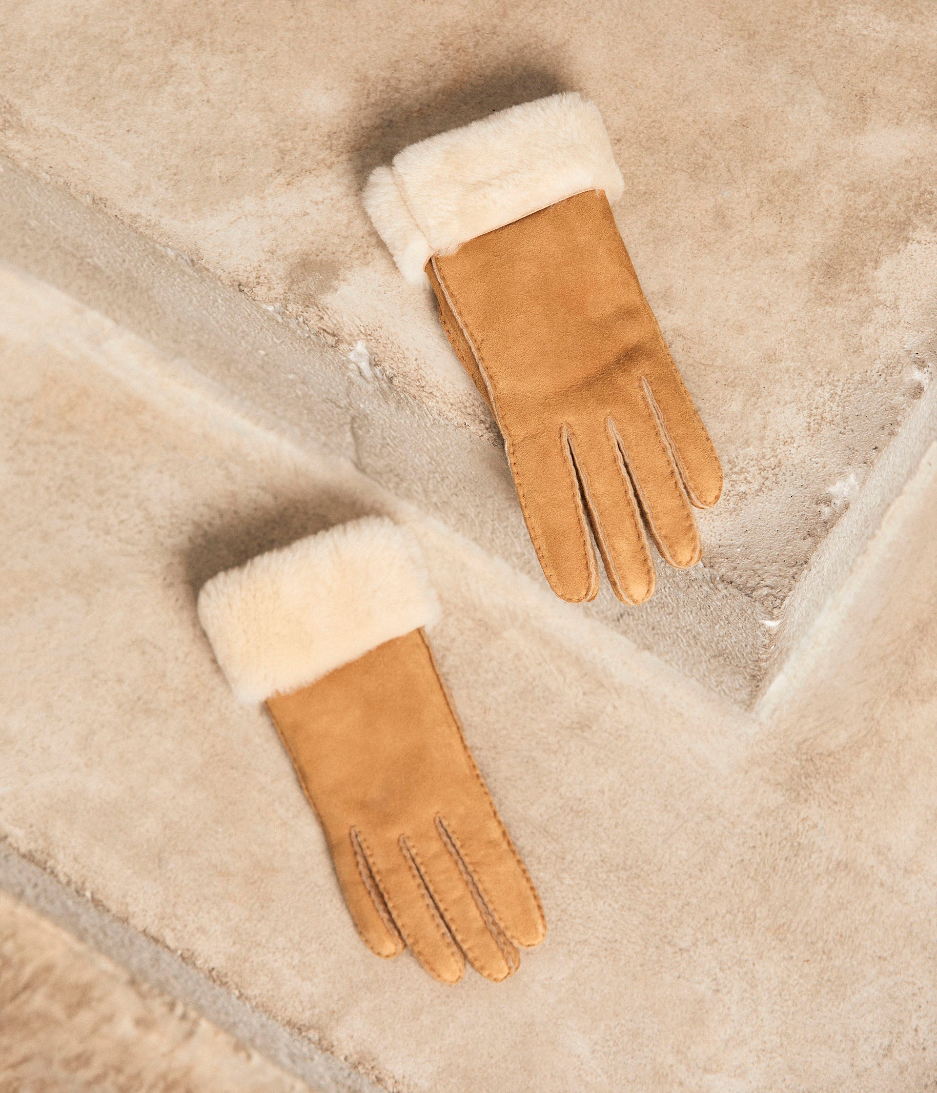 Gants cuir camel Cassidy