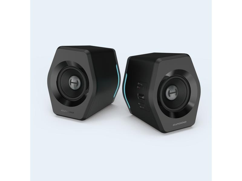 Edifier PC-Lautsprecher G2000 Schwarz Gaming Lautsprecher mit 16 Watt Leistung, RGB LEDs und Bluetooth