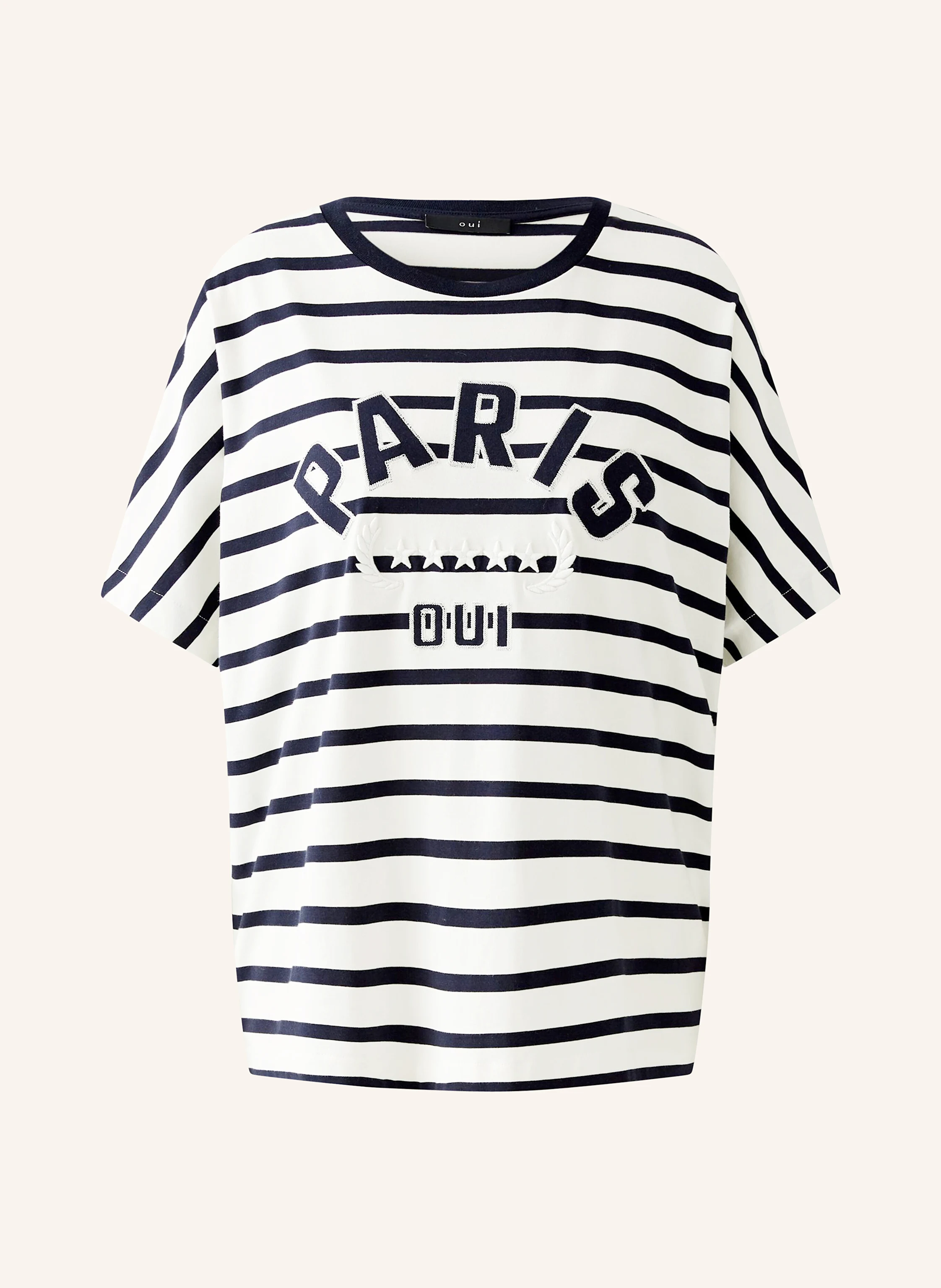 oui T-Shirt mit Schmucksteinen