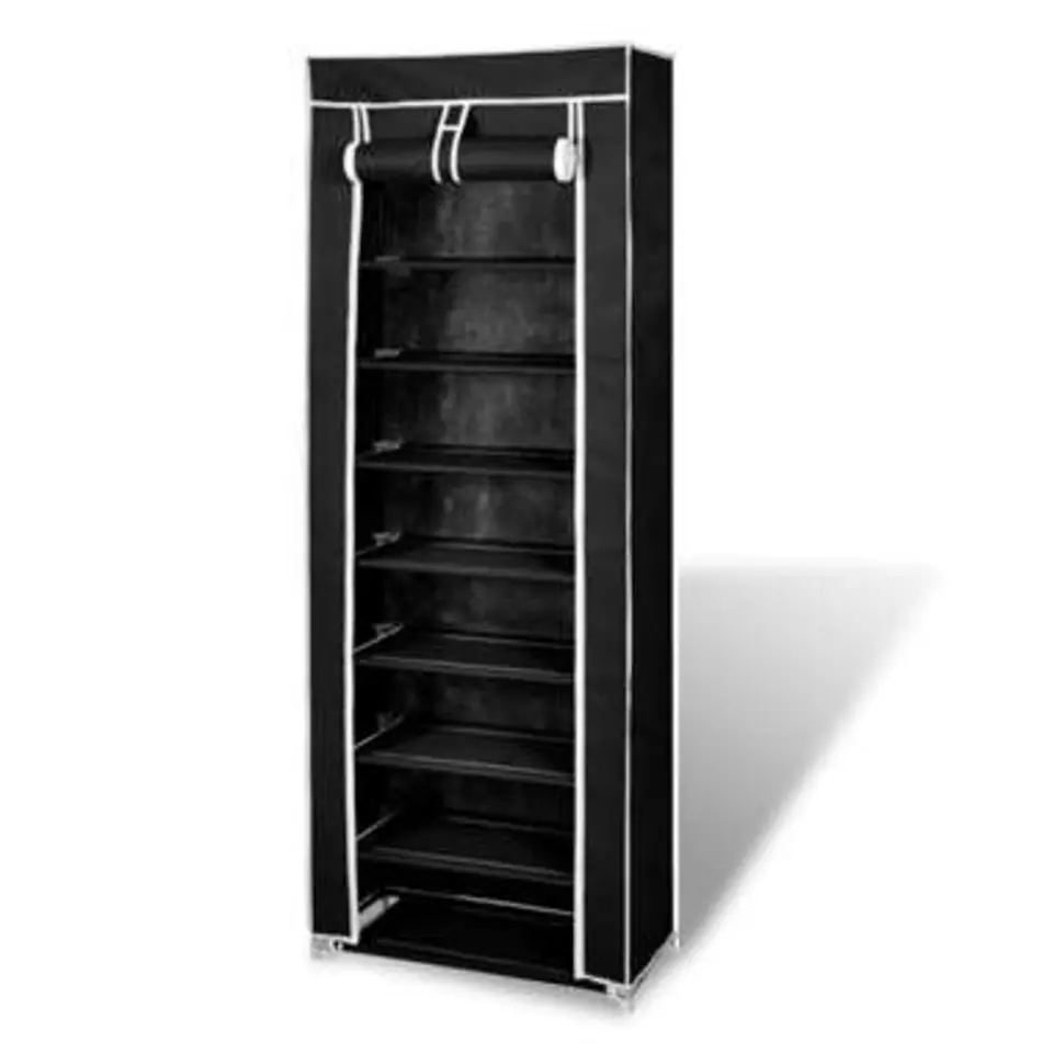 vidaXL - Schoenenkast - Zwart - Stof - 57 x 29 x 162 cm
