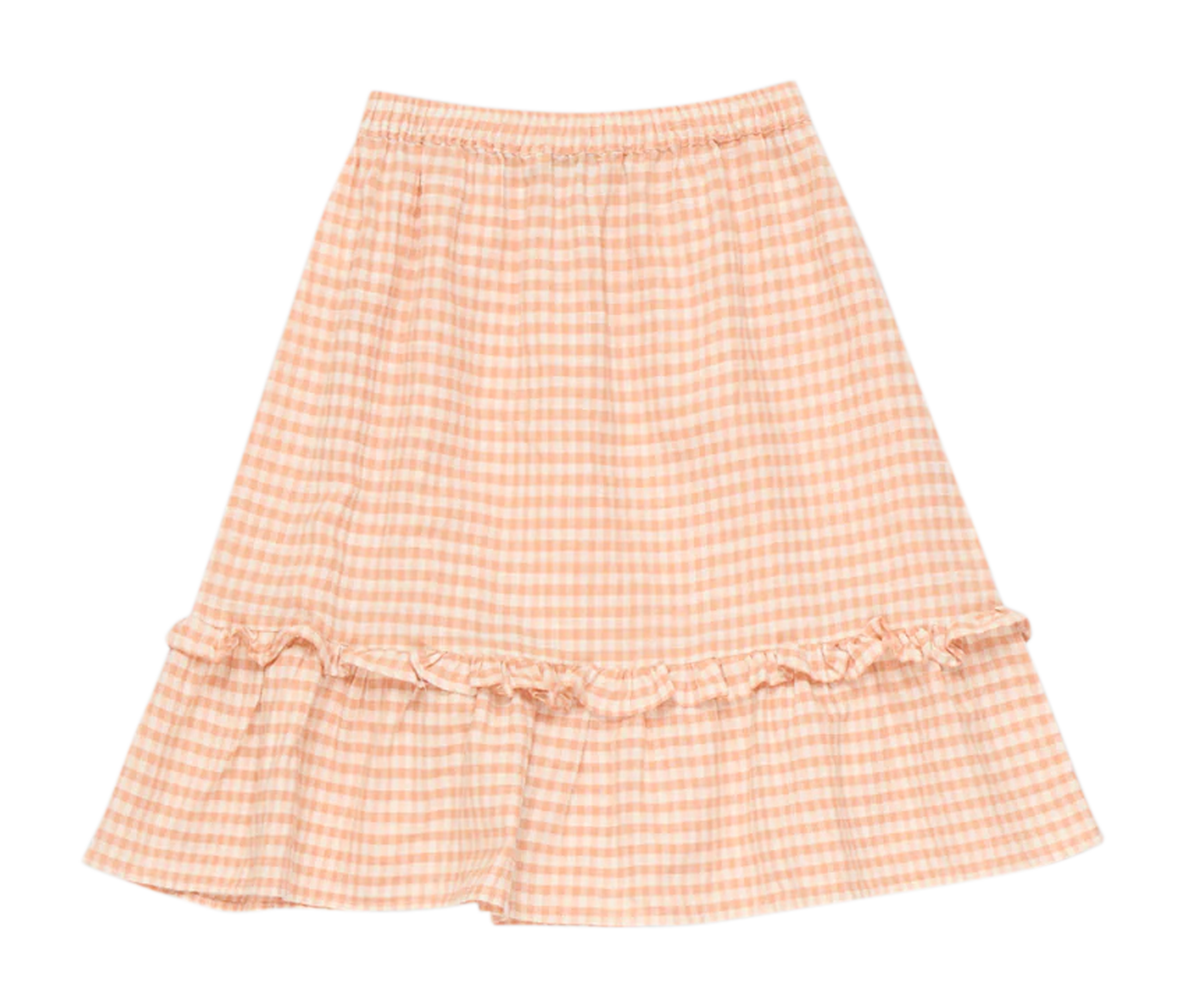 PETRA - Jupe midi évasée Vichy en coton biologique | Multicolore