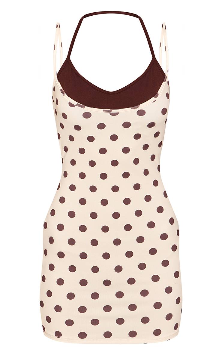 Citron Mini Robe À Pois Contrastés Et Bretelles Fines