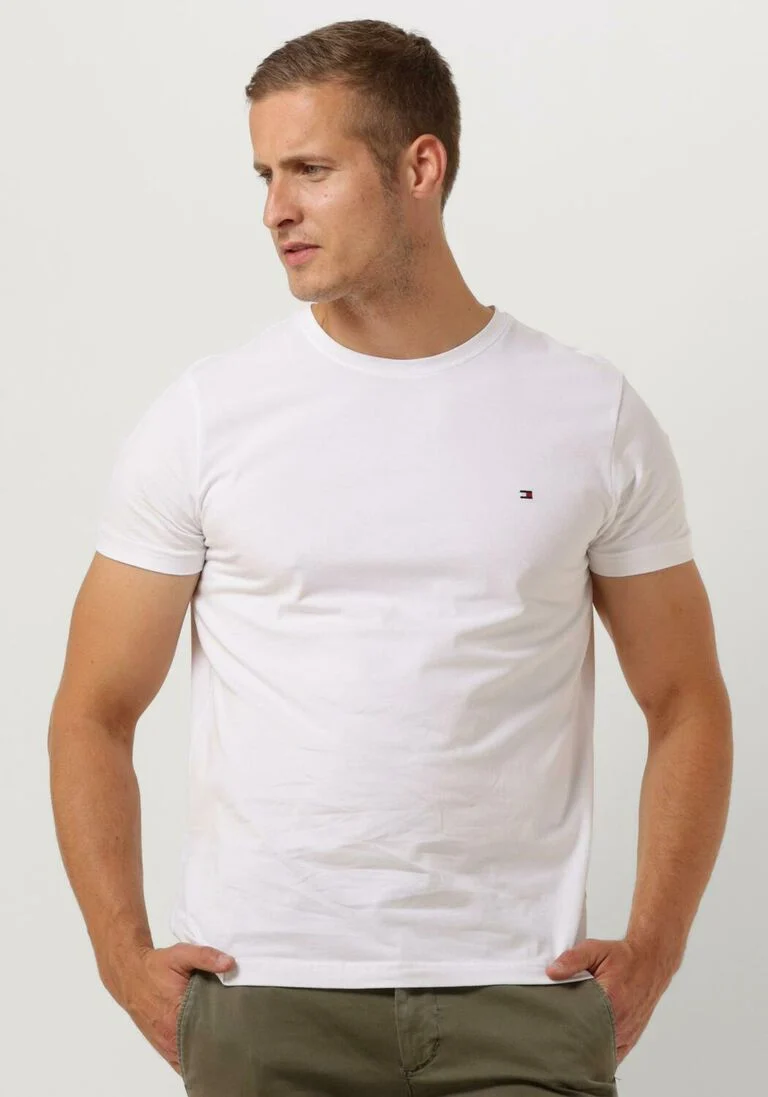 TOMMY HILFIGER witte tommy hilfiger t-shirt core stretch slim c-neck