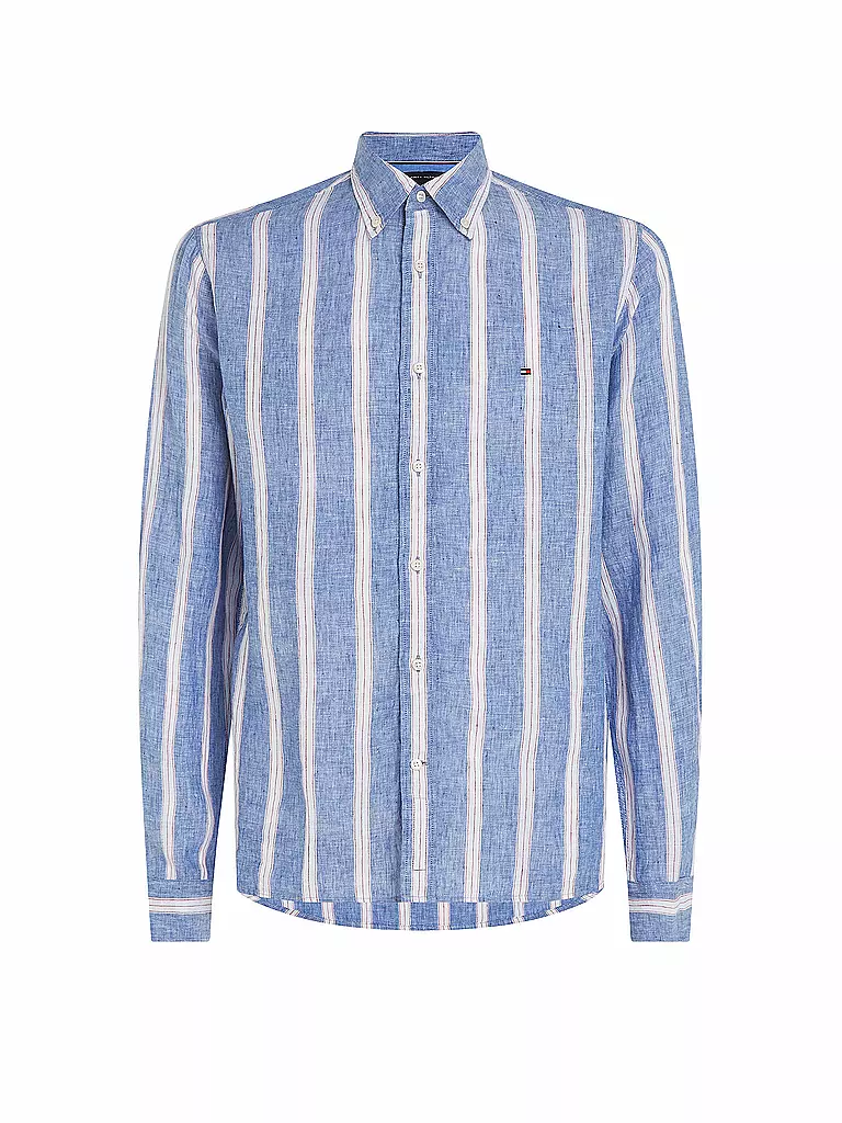 TOMMY HILFIGER Leinenhemd Slim Fit  hellblau