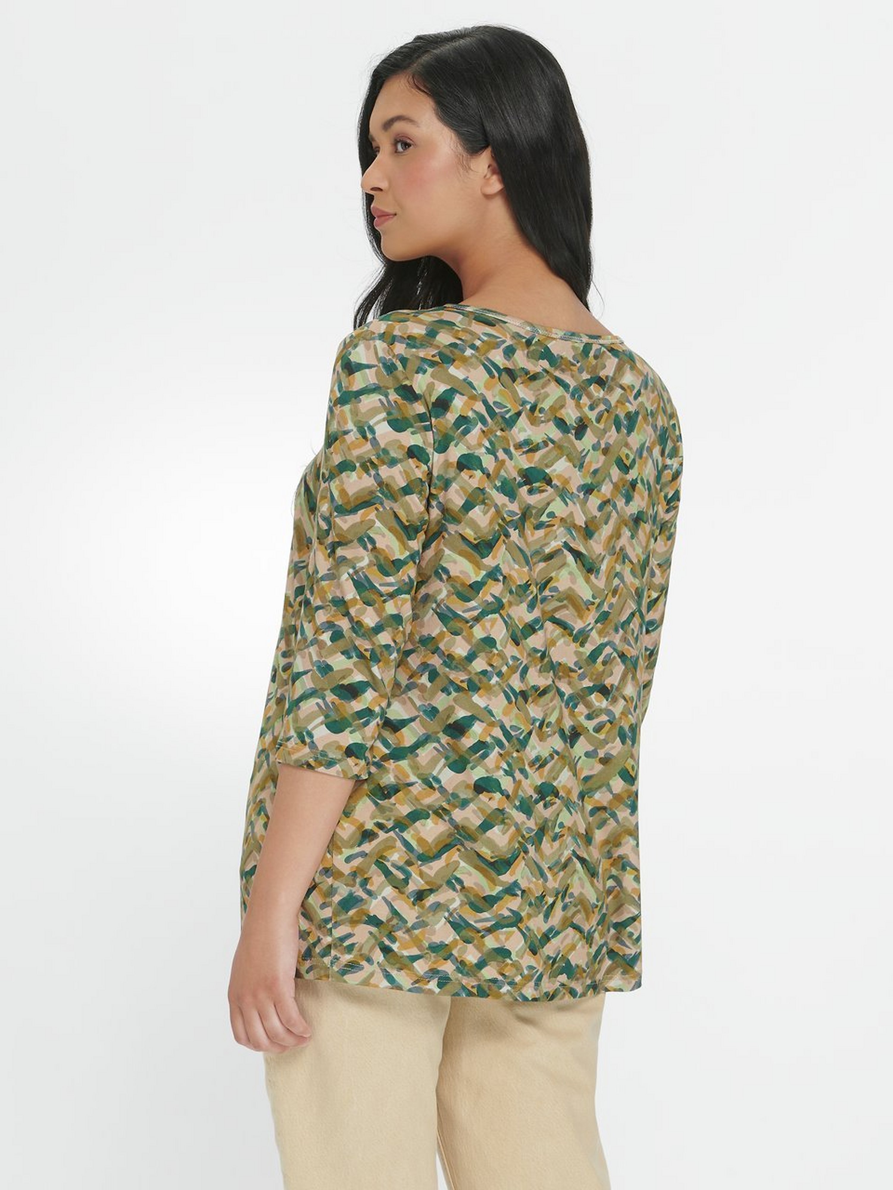 Rundhals-Shirt mit 3/4-Arm