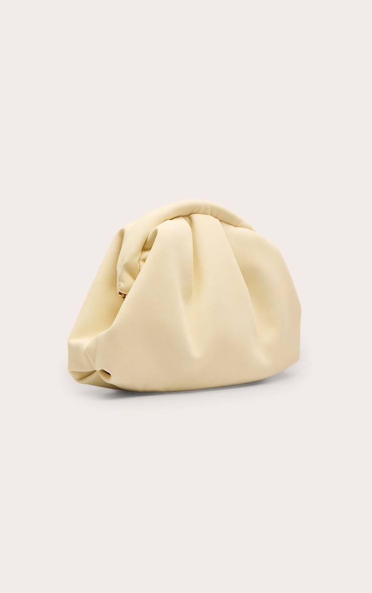 Butter Yellow Sac Pochette À Poignée Rigide En Synthétiquecuir Soyeux