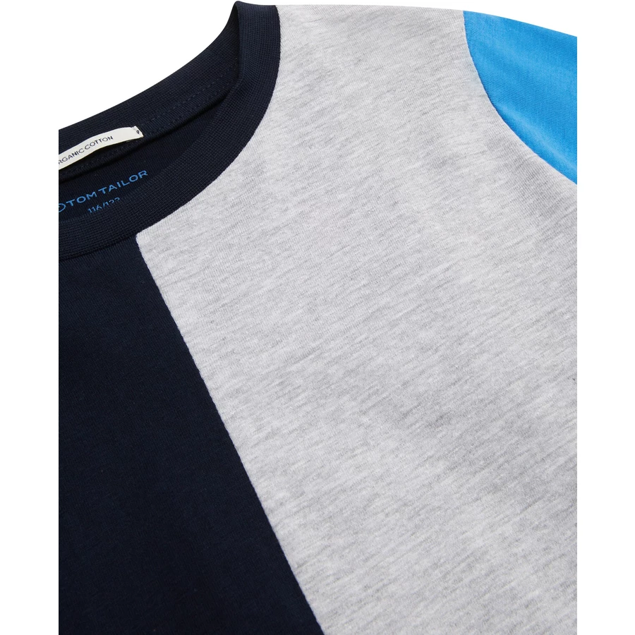 TOM TAILOR Langarmshirt mit Colorblocking dunkelblau