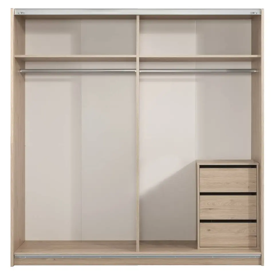 Schuifdeurkast Genua - eikenkleur/antraciet - 204x200x60 cm