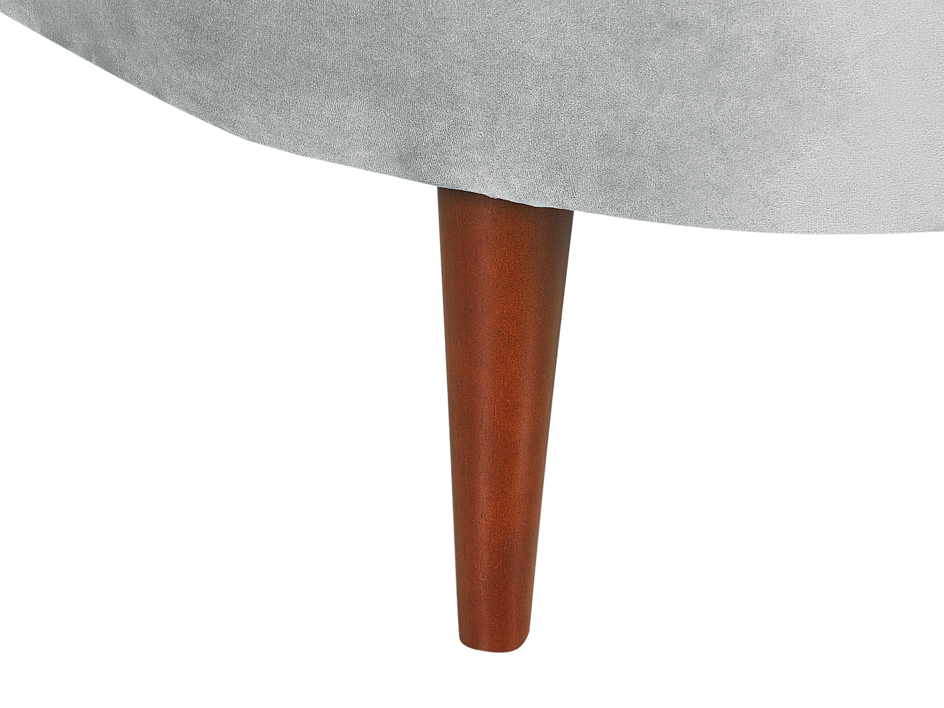Rechtszijdige chaise longue CHAUMONT Fluweel Lichtgrijs
