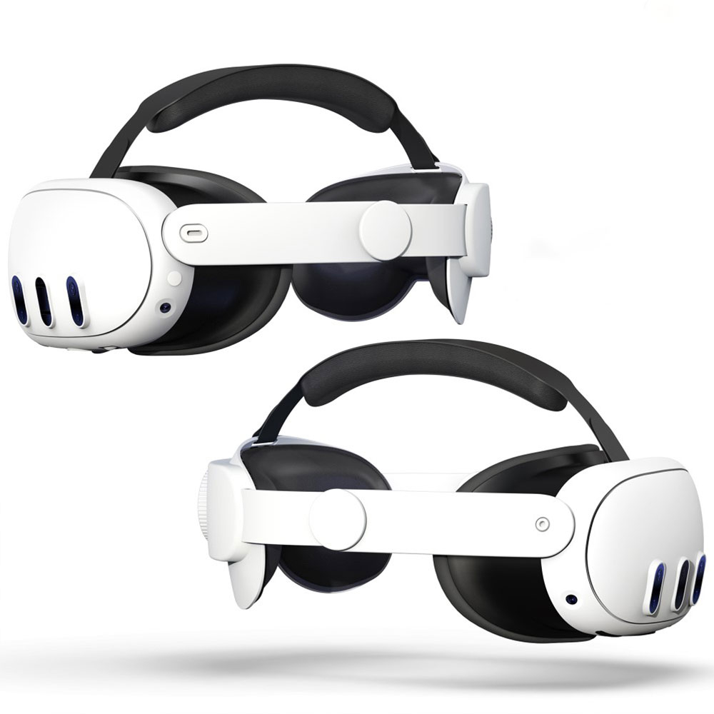 Meta Quest / Oculus Quest 3 Verstellbares Kopfband Schutzriemen zur Druckreduzierung (Grössenverstellbar) - Weiss