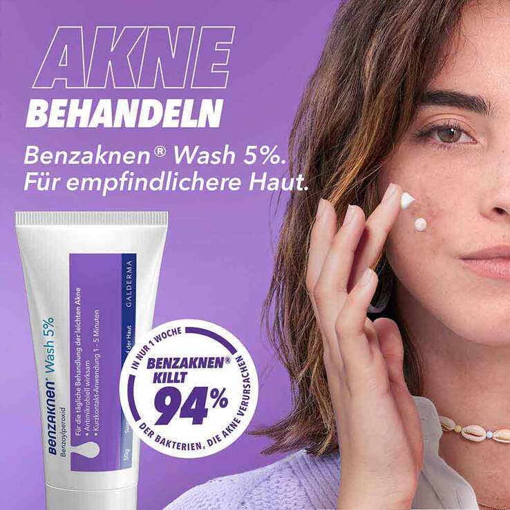 Benzaknen® Wash 5% Suspension bei unreiner Haut und leichter Akne, 2X100 g