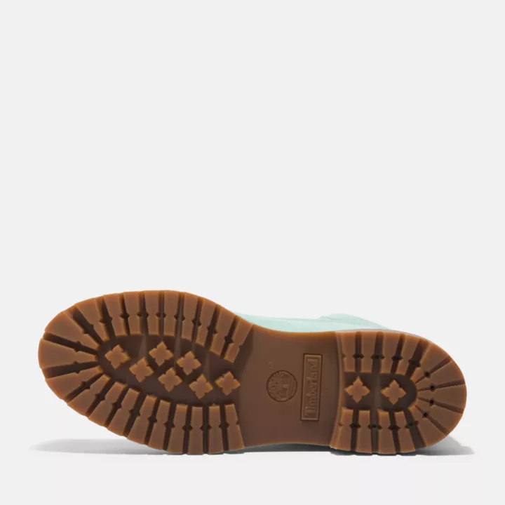 Botas Timberland Premium de 6 polegadas impermeáveis para homem, edição 50, na cor verde-azulada.