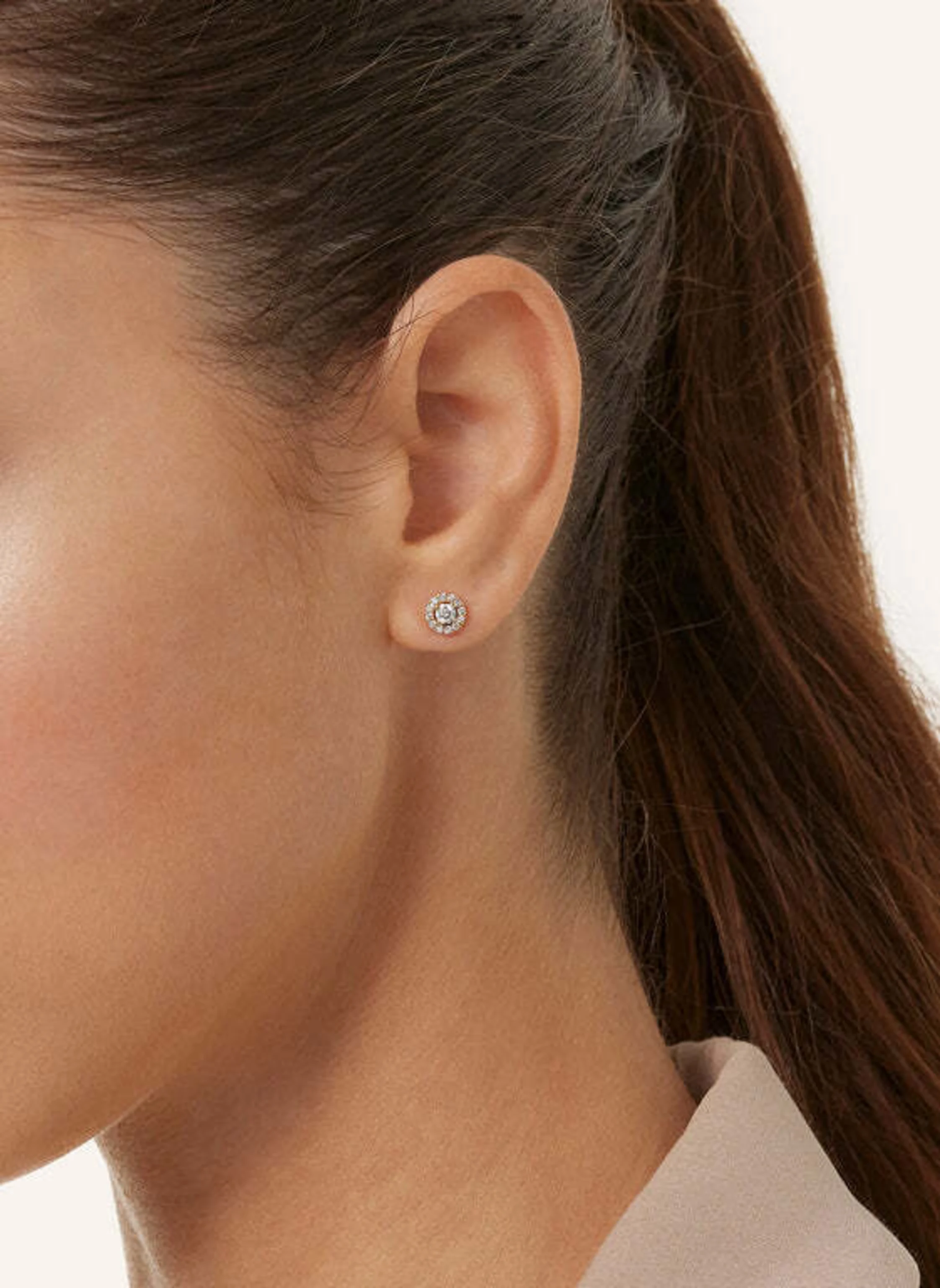 VEYNOU Ohrstecker CAMILLA aus 14 Karat Gelbgold und 0,80ct. lab-grown Diamanten