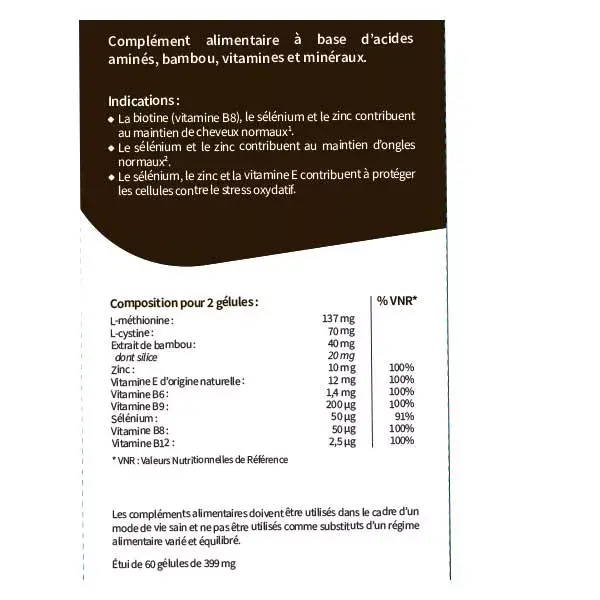 Codifra Normalite Phaneres Cheveux et Ongles 60 gélules