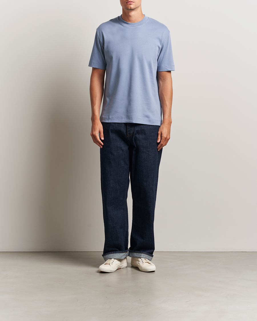 Sunspel Heavy Weight Supima Cotton T-Shirt Vintage Blue