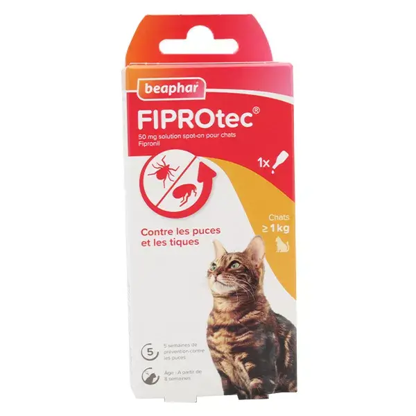 Solução Spot-On Beaphar Fiprotec para Gatos - 1 pipeta x 0,5ml