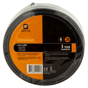 Q-Link coax kabel satelliet 20 meter zwart