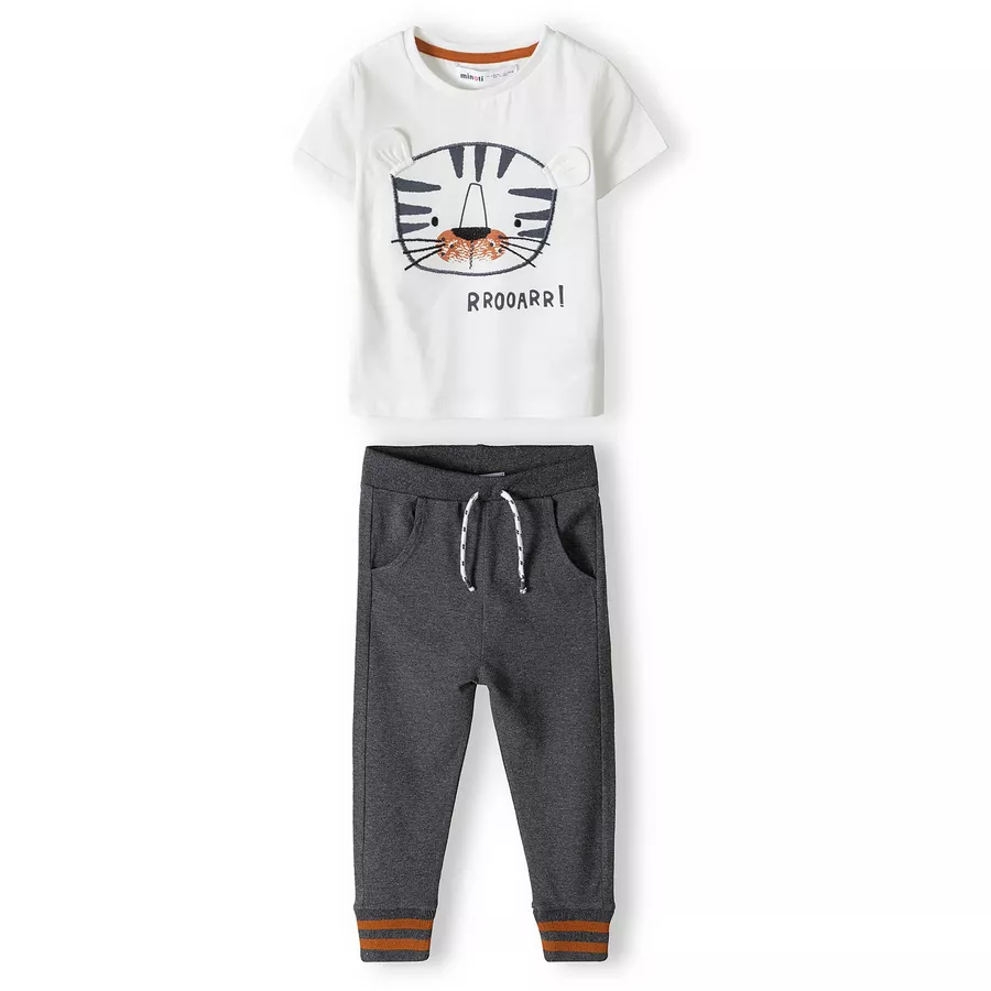 MINOTI T-Shirt und Jogginghose im Set Dunkelgrau