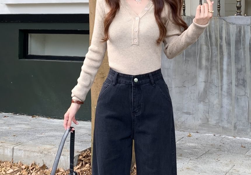 Duwnie - High Waist Wide Leg Jeans (Diverse ontwerpen)