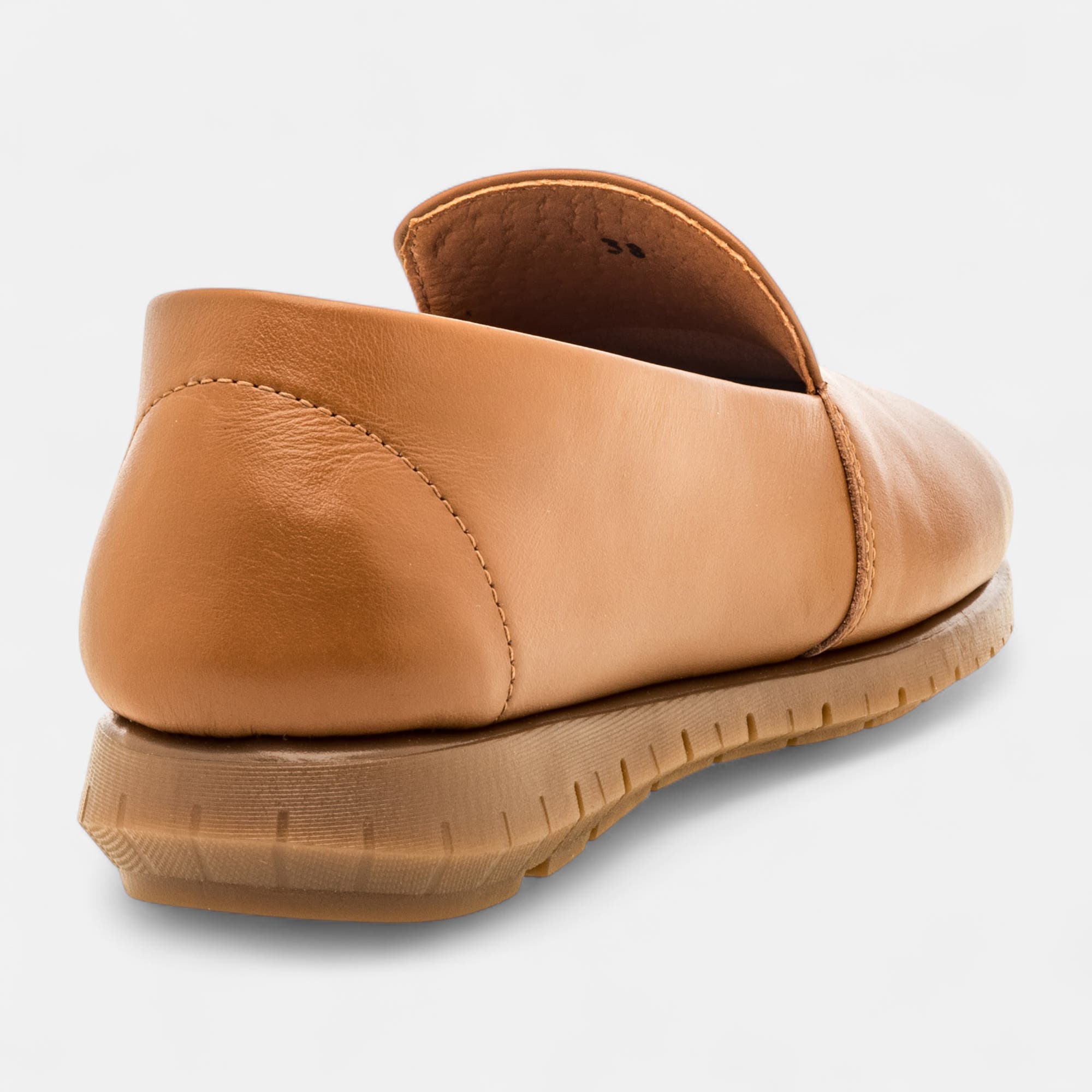 Mocassins Femme en cuir cognac