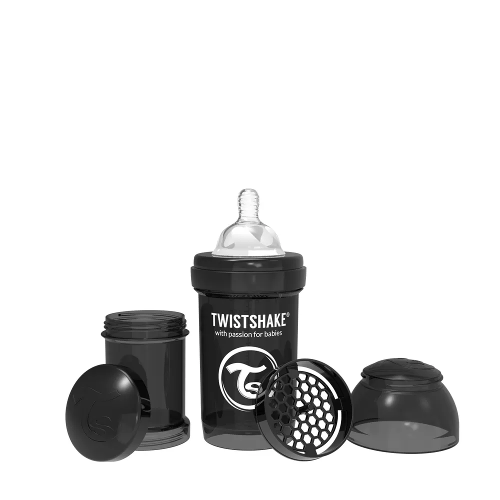 Twistshake Anti-Colic sutteflaske 0 mdr , 180 ml - Sort