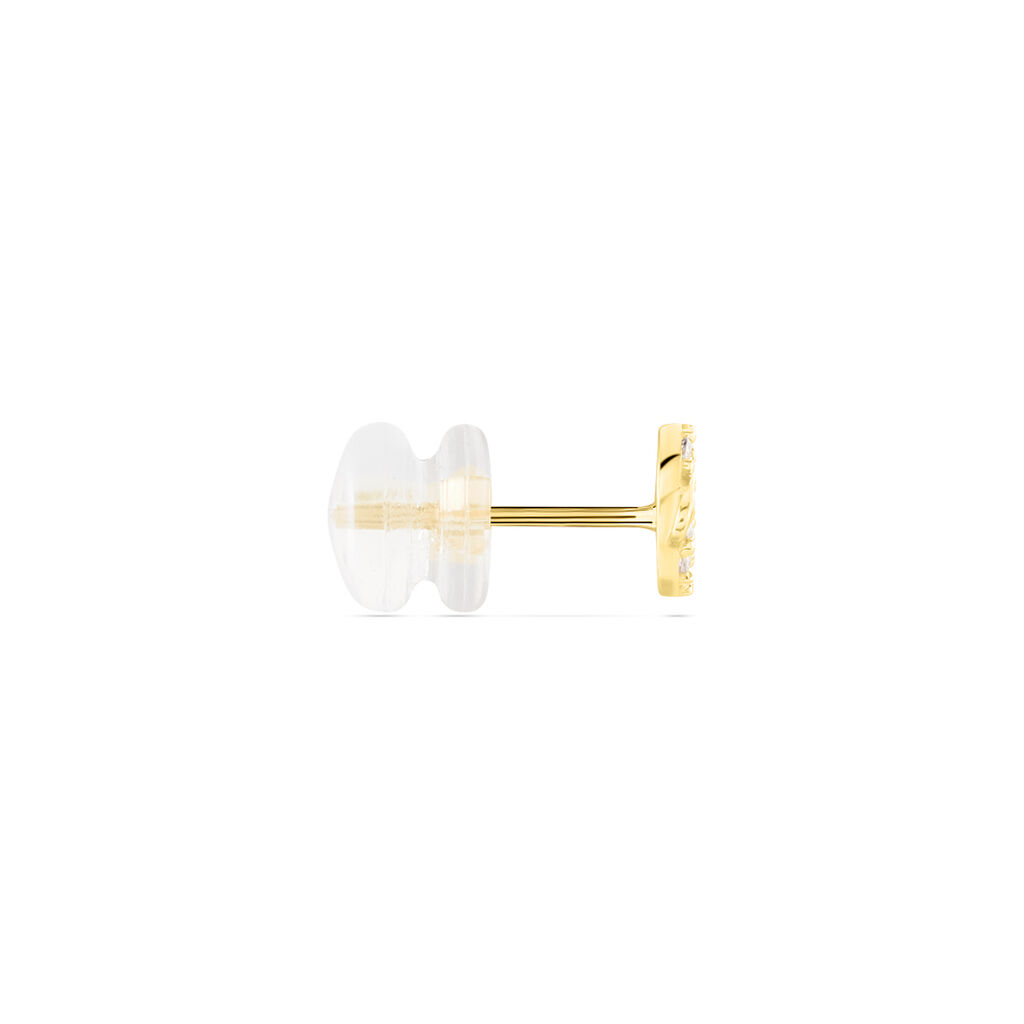 Boucles D'oreille Puce Uranus Or Jaune Oxyde De Zirconium