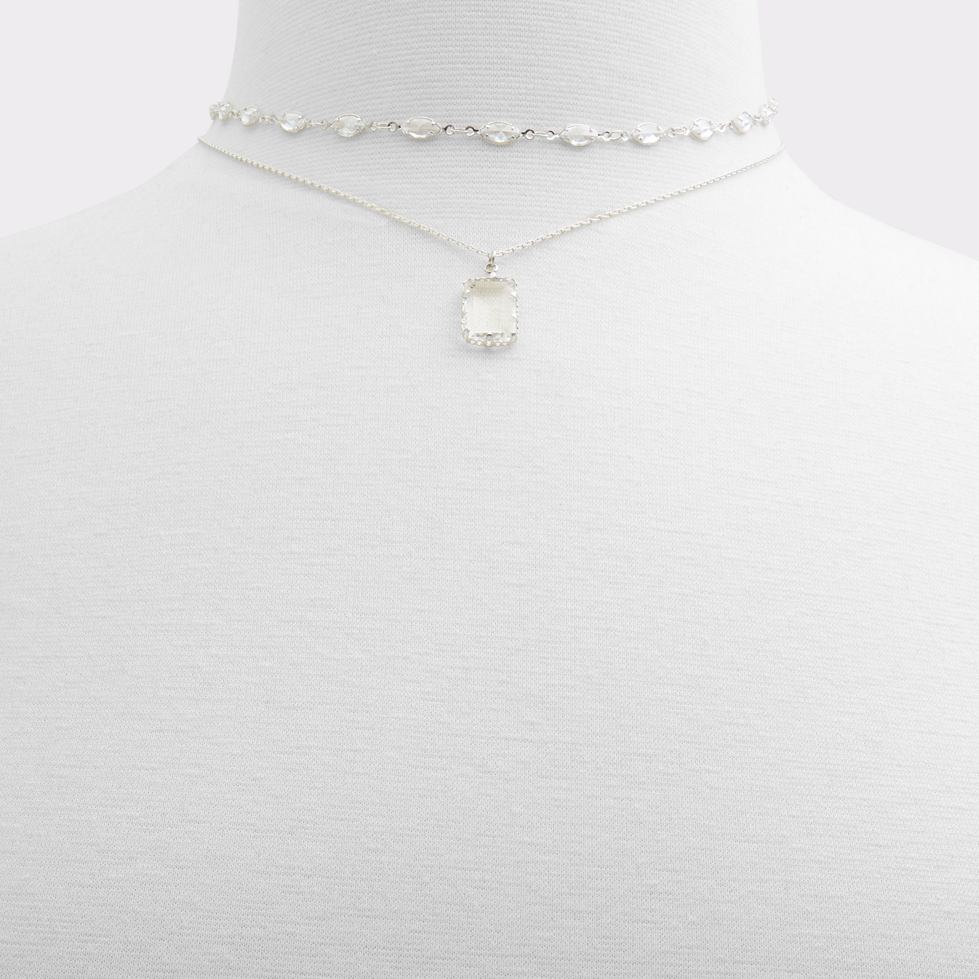 Destinie Silver-Clear Multi Women Necklaces