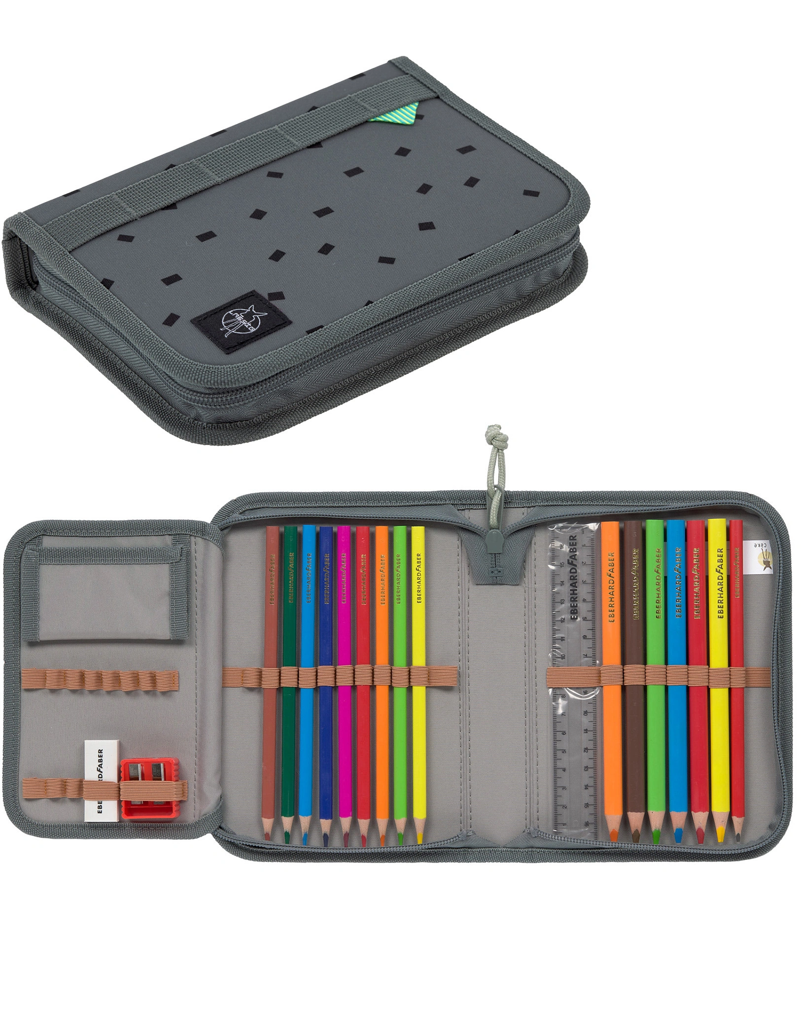 Schulranzen-Set BOXY UNIQUE (30x25x42) 7-teilig in speckles anthracite