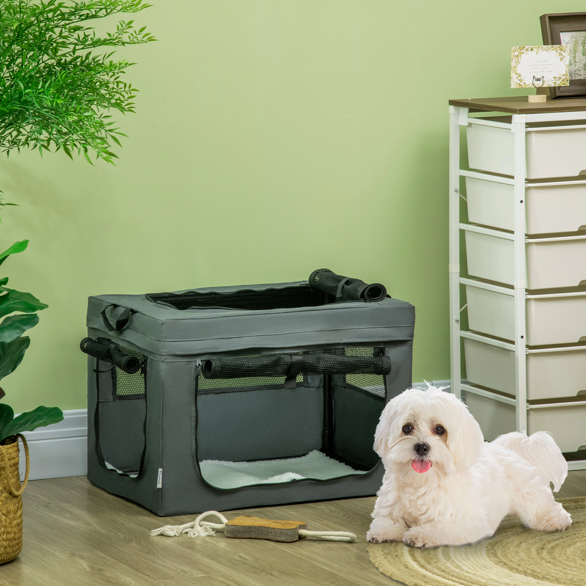 PawHut Hundetasche mit zwei Griffe grau 60L x 42B x 42H cm