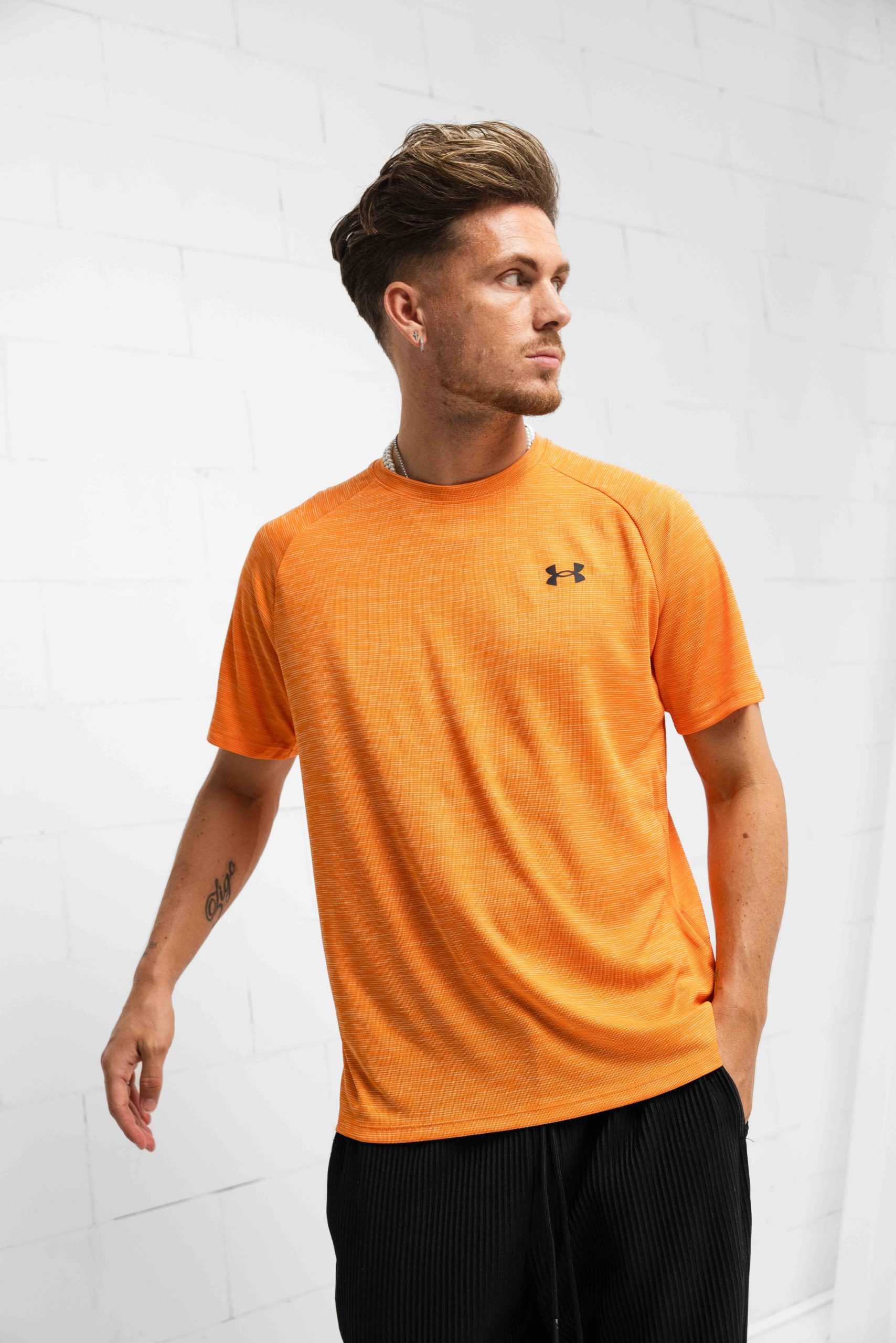Under Armour Tech Textured T-Shirt Heren Oranje