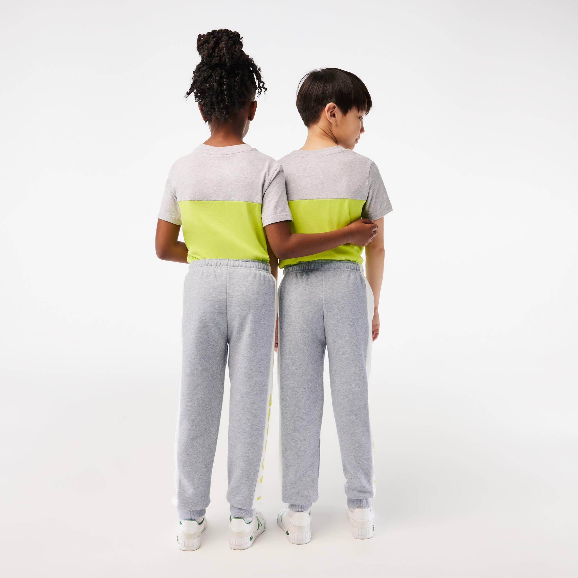 Pantalon de survêtement enfant Lacoste en coton biologique et polyester recyclé Pantalons & Shorts - Gris - Lacoste - Enfant