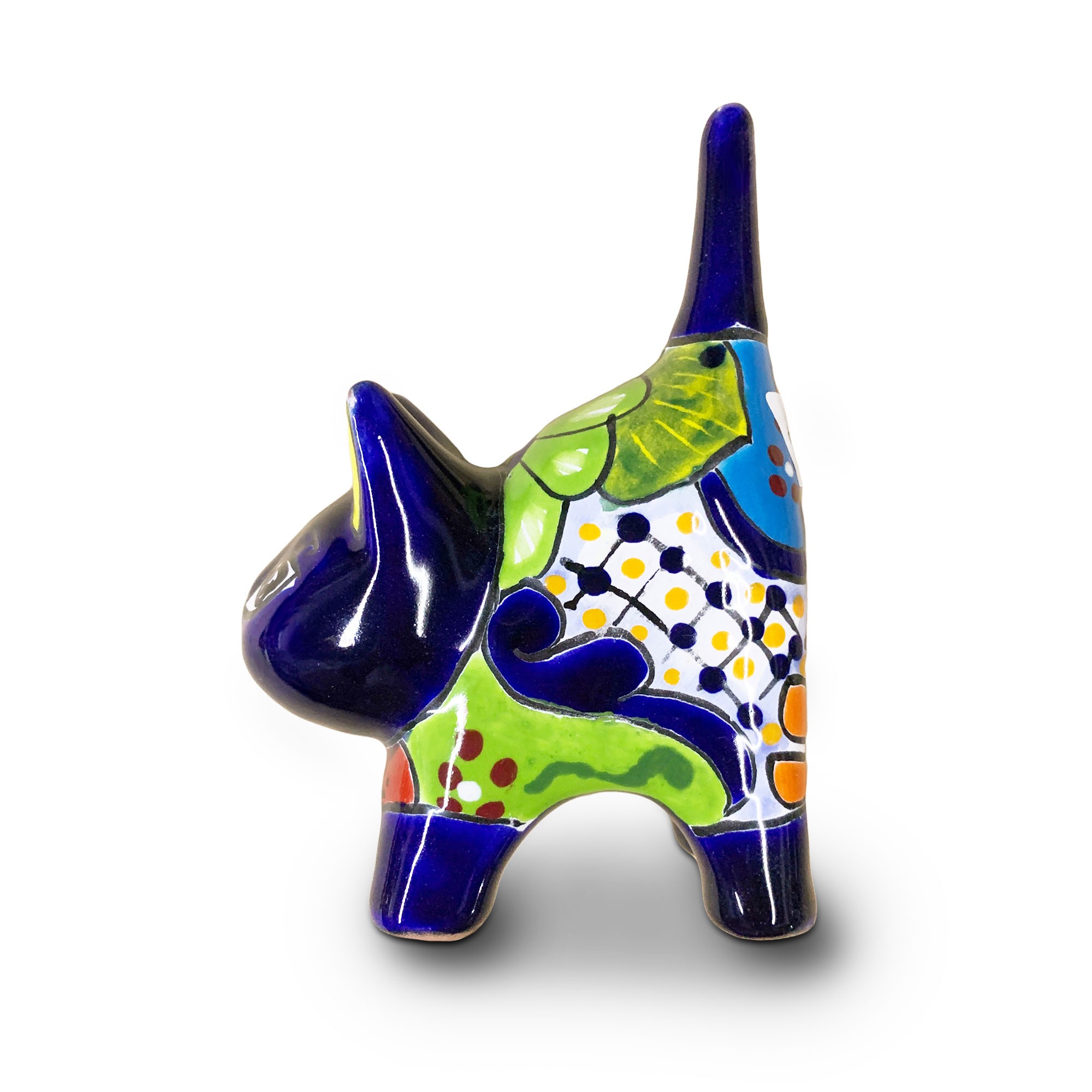 Katze Keramik blau, H 14 cm, B 10 cm, L 5 cm günstig bestellen