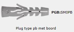 Nylon spreidplug met boord * 5.0x25mm (200 stuks)