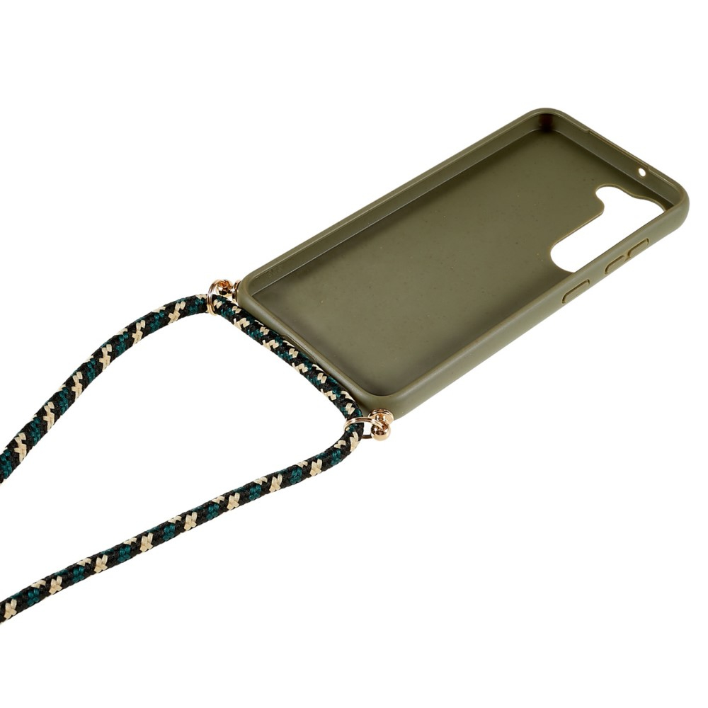 Samsung Galaxy S23  Plus 5G Necklace Bio Gummi Case Hülle Eco Friendly Nachhaltig Kompostierbar   Handykette (150cm) - Grün