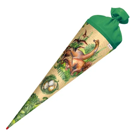 Roth Motiv-Schultüte, Veganosaurus, 70cm, rund, Rot(h)-Spitze, Filzverschluss