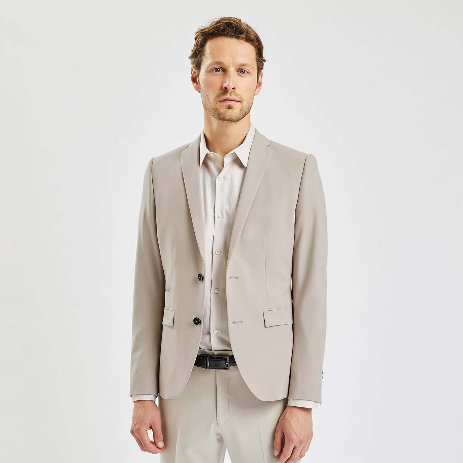 Costume 2 pièces extra-slim bistretch - Beige