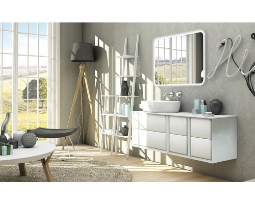 Badkamermeubel, model Bellagio, BxHxD 70 x 51 x 46 cm, frontkleur: mat wit