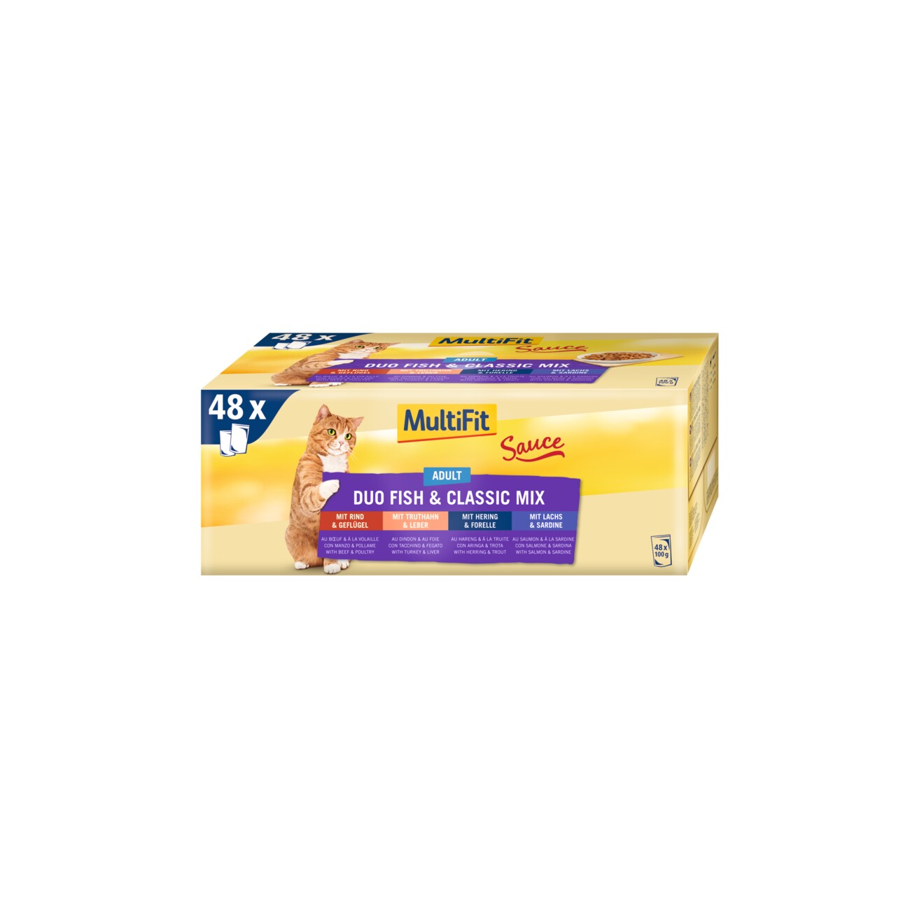 MultiFit Adult Sauce Duo Fish & Classic Mix Multipack 48x100 g