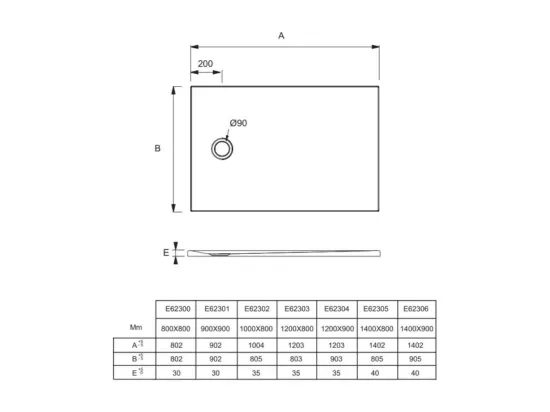 Receveur de douche 160 x 90 JACOB DELAFON Ipso rectangle blanc