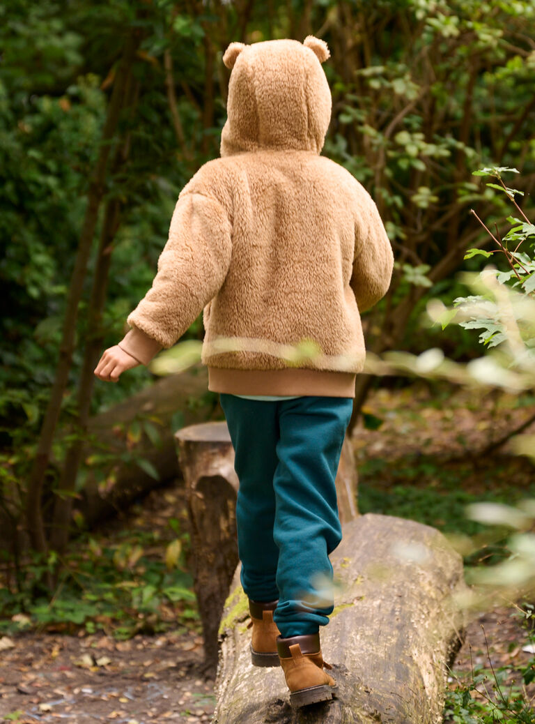 Gilet taupe à capuche pour garçon