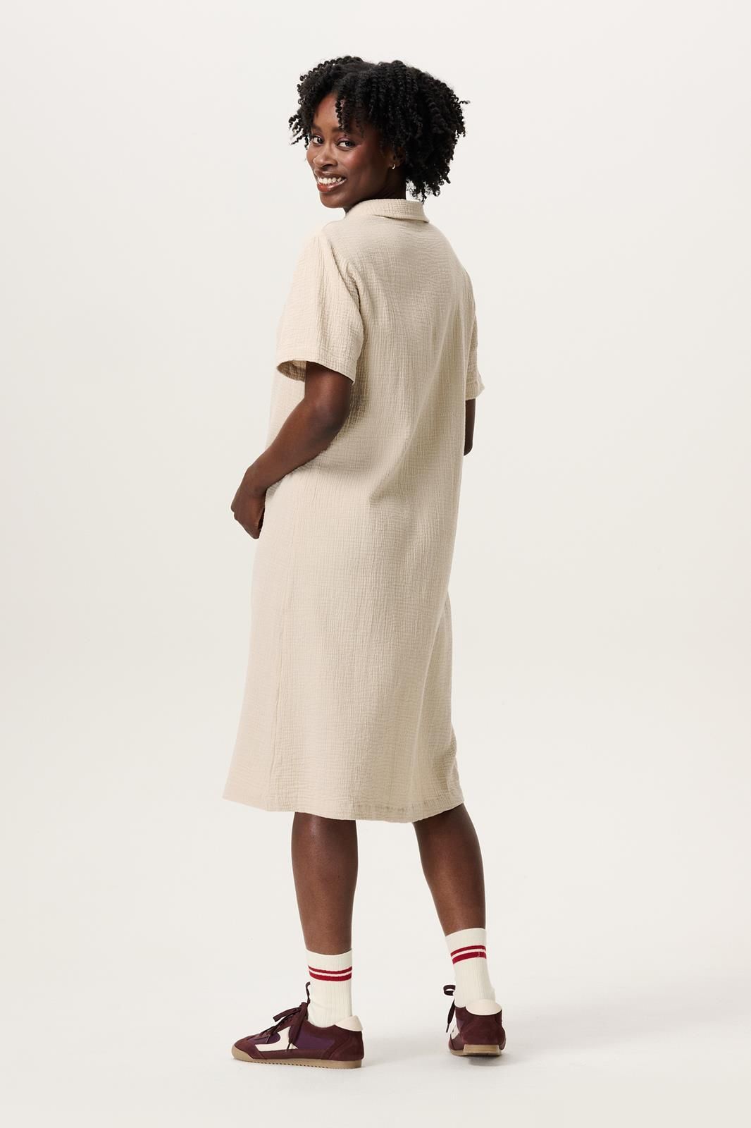 Noppies Maternity Jurk met voedingsfunctie Cruz - Light Sand