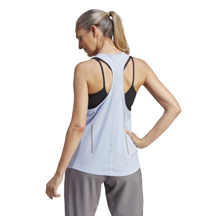 adidas Dame Singletter Fast Tank Top Blå