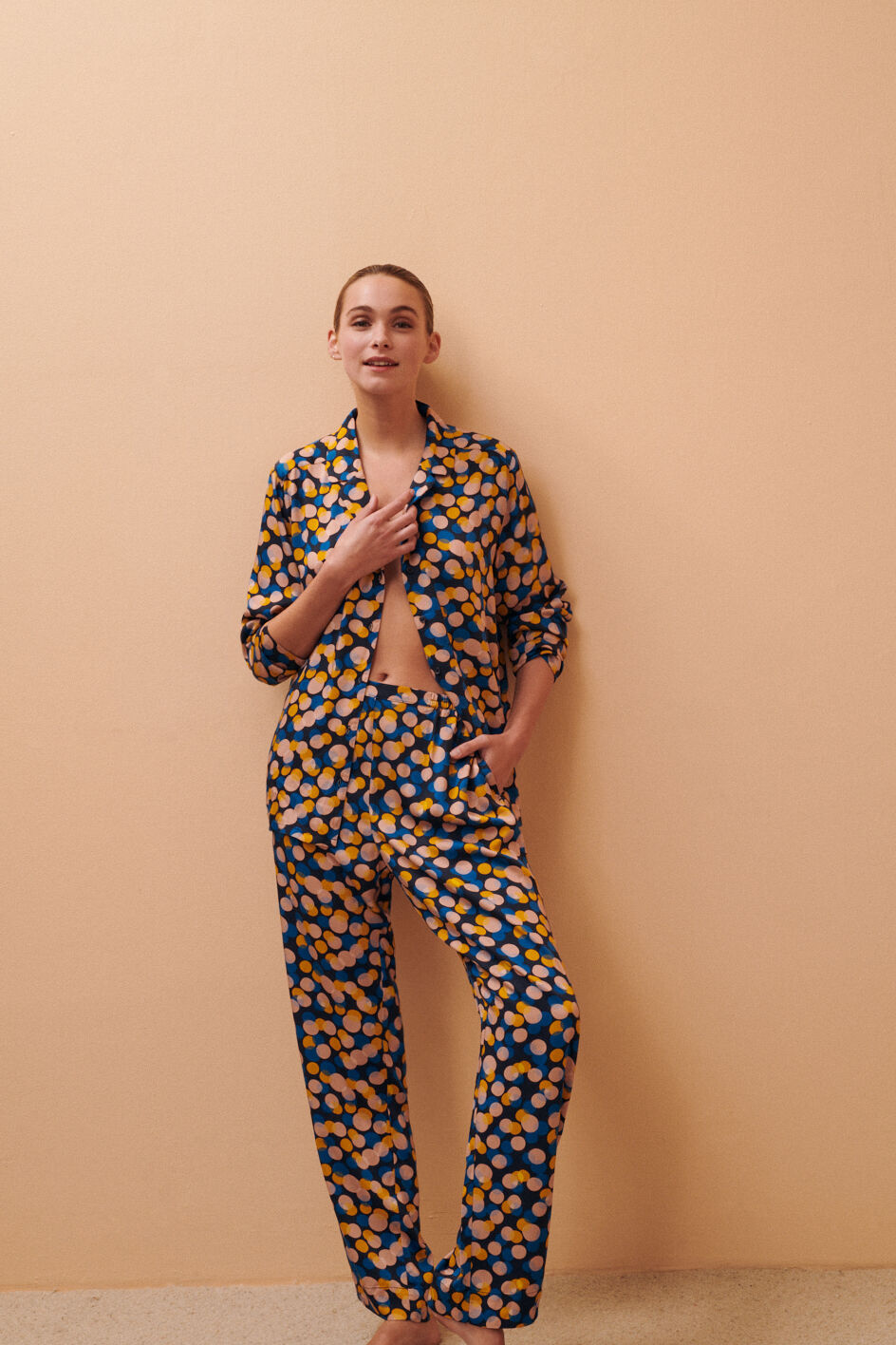 Pantalon - xmas dots bleu empire