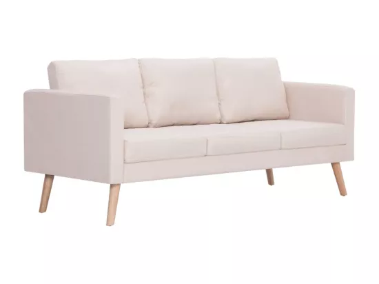 Ensemble de canapé 2 pièces Tissu Crème