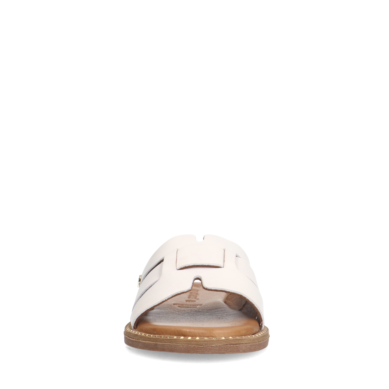Witte leren slippers