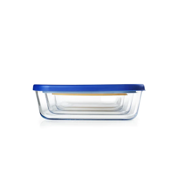 Set de 3 boîtes carrées en verre Ibili