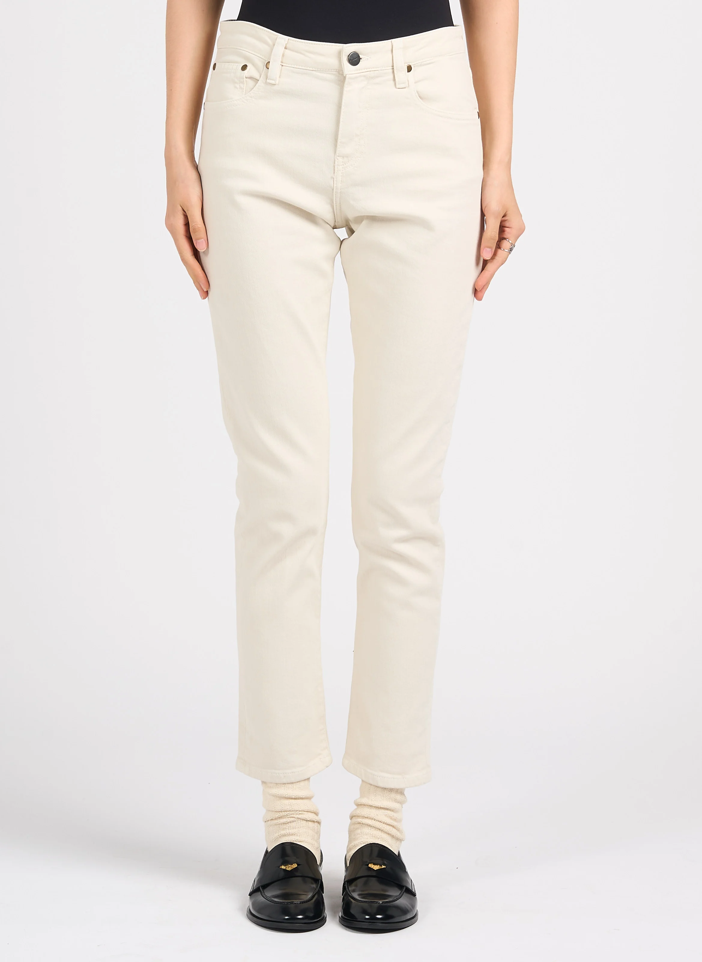CRYSTAL - Jean slim en coton mélangé | Blanc